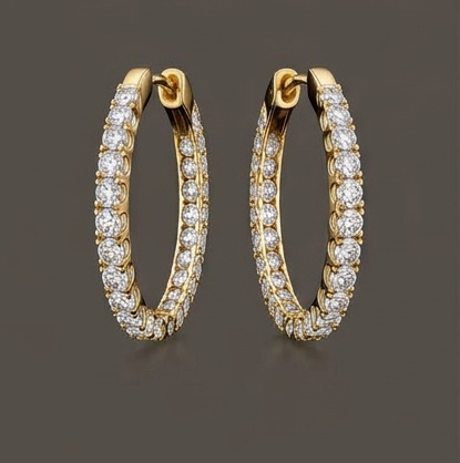 Diamond Hoop Earrings