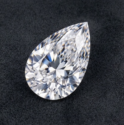 Pear-shaped natural diamond with a tapered point